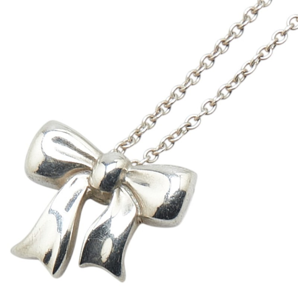 Tiffany Ribbon Necklace Silver Tiffany